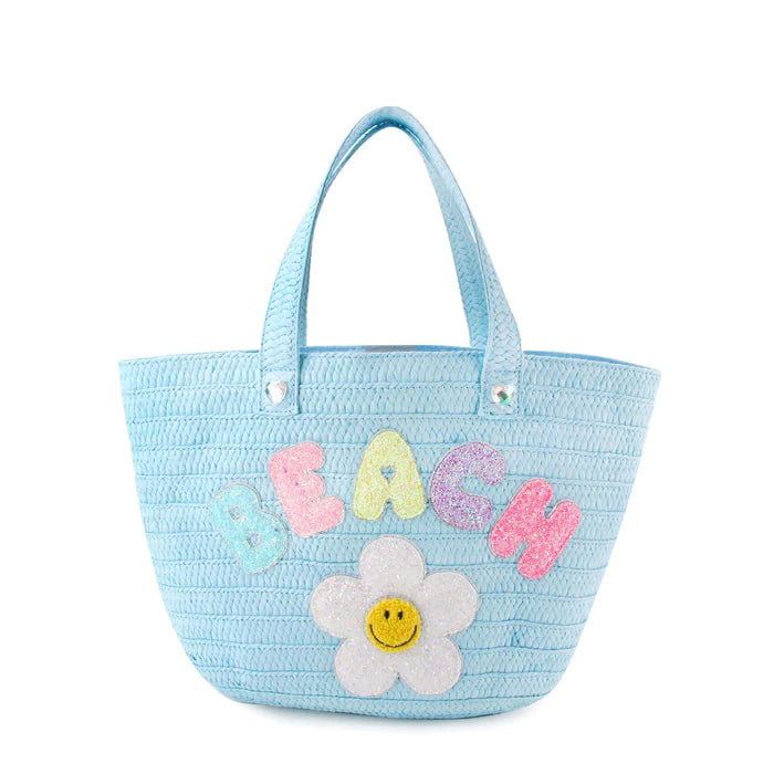 OMG ACCESSORIES "BEACH" STRAW TOTE BAG