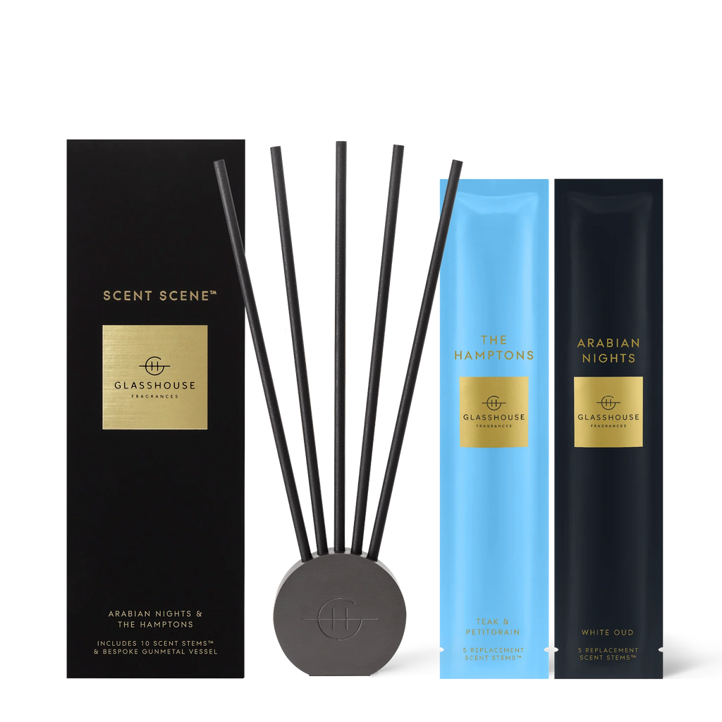 GLASSHOUSE FRAGRANCES SCENT SCENE ARABIAN NIGHTS & THE HAMPTONS DUO