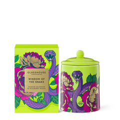 GLASSHOUSE FRAGRANCES WISDOM OF THE SNAKE ORANGE BLOSSOM & MULBERRY SOY CANDLE 13.4 OZ