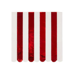 Meri Meri Shiny Red Striped Small Napkins 16 pc