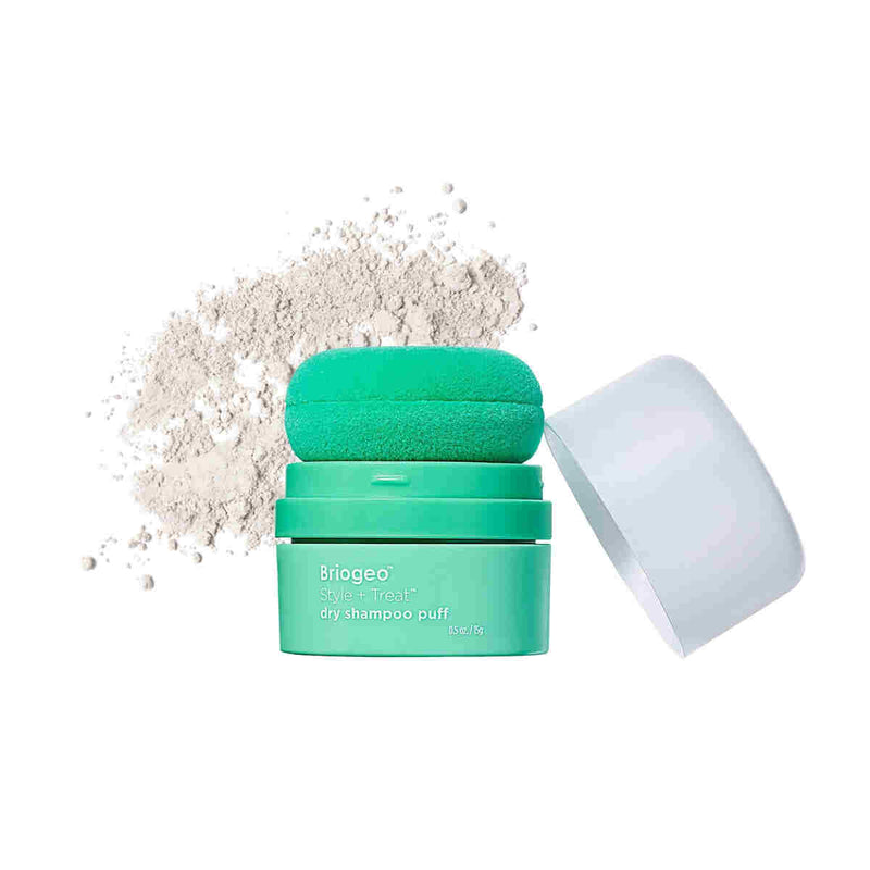 Briogeo Style + Treat biotin dry shampoo puff 0.5 oz.