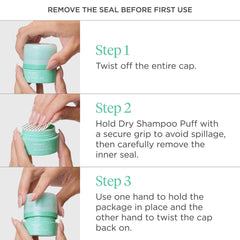 Briogeo Style + Treat biotin dry shampoo puff 0.5 oz.