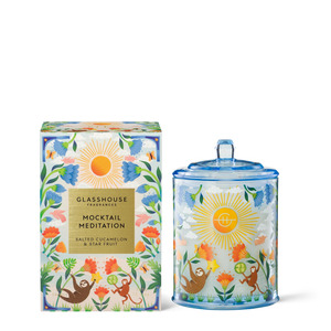 GLASSHOUSE FRAGRANCES MOCKTAIL MEDITATION SALTED CUCAMELON & STAR FRUIT CANDLE 13.4 OZ
