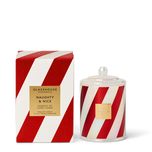GLASSHOUSE FRAGRANCES NAUGHTY & NICE HANDFUL OF CANDY CANSE SOY CANDLE  13.4 OZ
