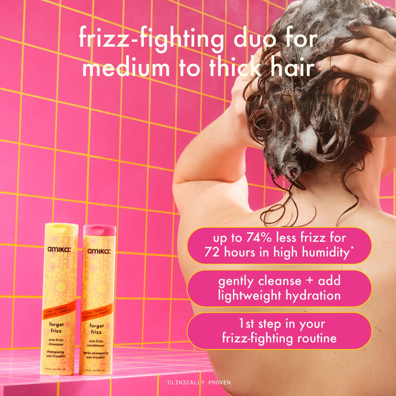 amika forget frizz anti-frizz shampoo 9.2 OZ