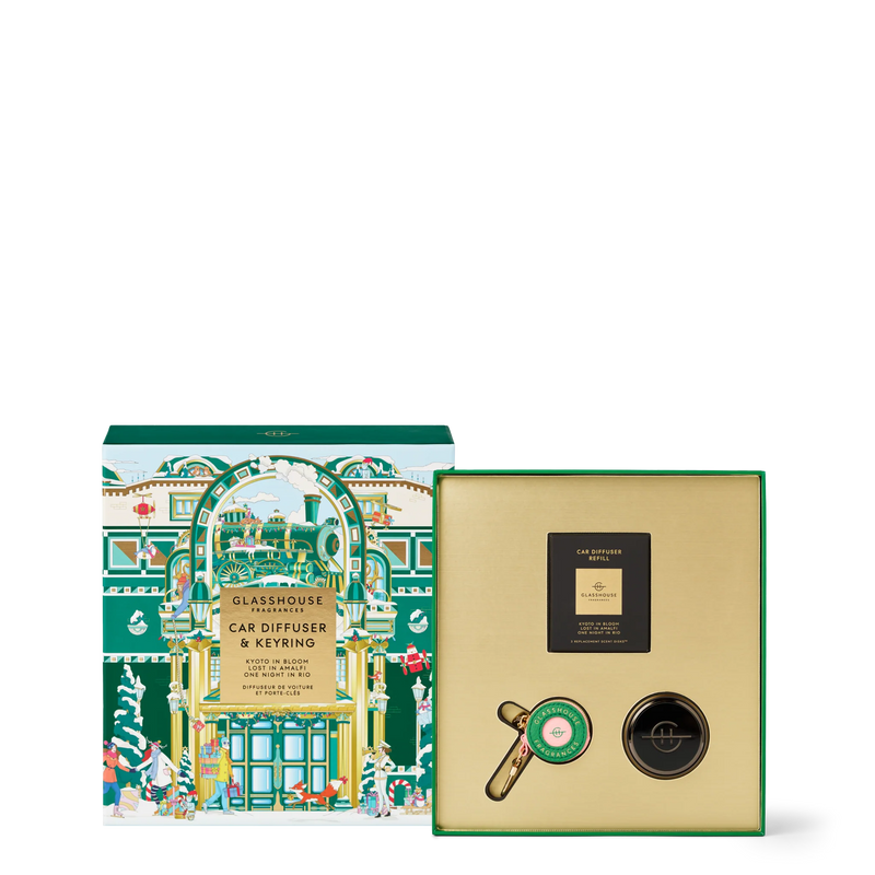 GLASSHOUSE FRAGRANCES CAR DIFFUSER & KEYRING GIFT SET