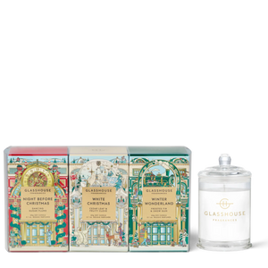 GLASSHOUSE FRAGRANCES CHRISTMAS TRIO ASSORTED SOY CANDLE 3 x 2.1 OZ