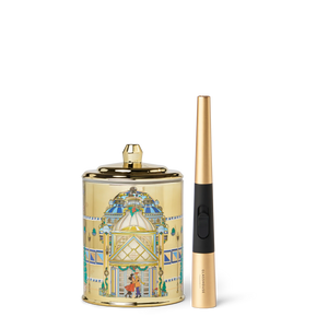 GLASSHOUSE FRAGRANCES MIDNIGHT IN MILAN SAFFRON & ROSE SOY CANDLE 13.4 OZ & RECHARGABLE LIGHTER