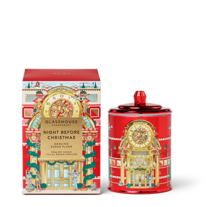 GLASSHOUSE FRAGRANCES NIGHT BEFORE CHRISTMAS DANCING SUGAR PLUMS SOY CANDLE 13.4 OZ