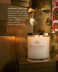 GLASSHOUSE FRAGRANCES Christmas Spinning Carousel 13.4 OZ Candle Accessory