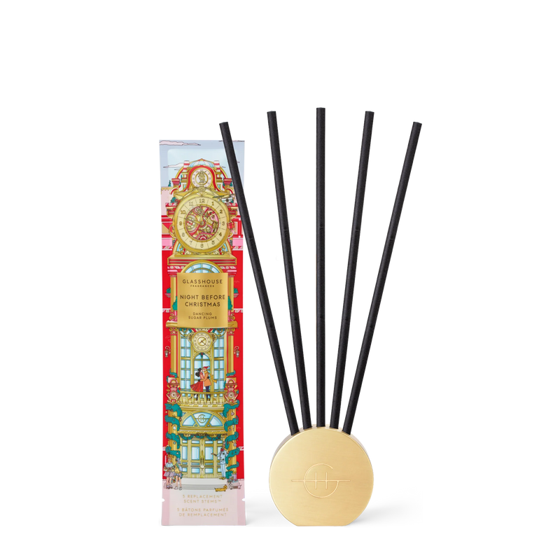 GLASSHOUSE FRAGRANCES NIGHT BEFORE CHRISTMAS DANCING SUGAR PLUMS REPLACEMENT SCENT STEMS