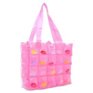 iscream PINK FLOWER BUBBLE TOTE
