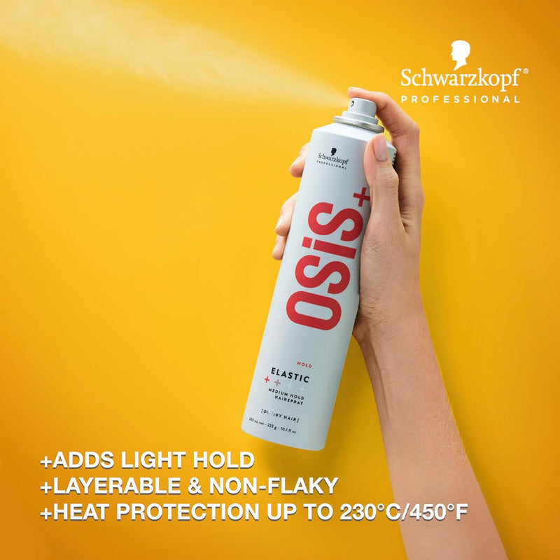 schwarzkopf PROFESSIONAL OSIS+ ELASTIC HOLD + LIGHT HOLD HAIRSPRAY 9 oz