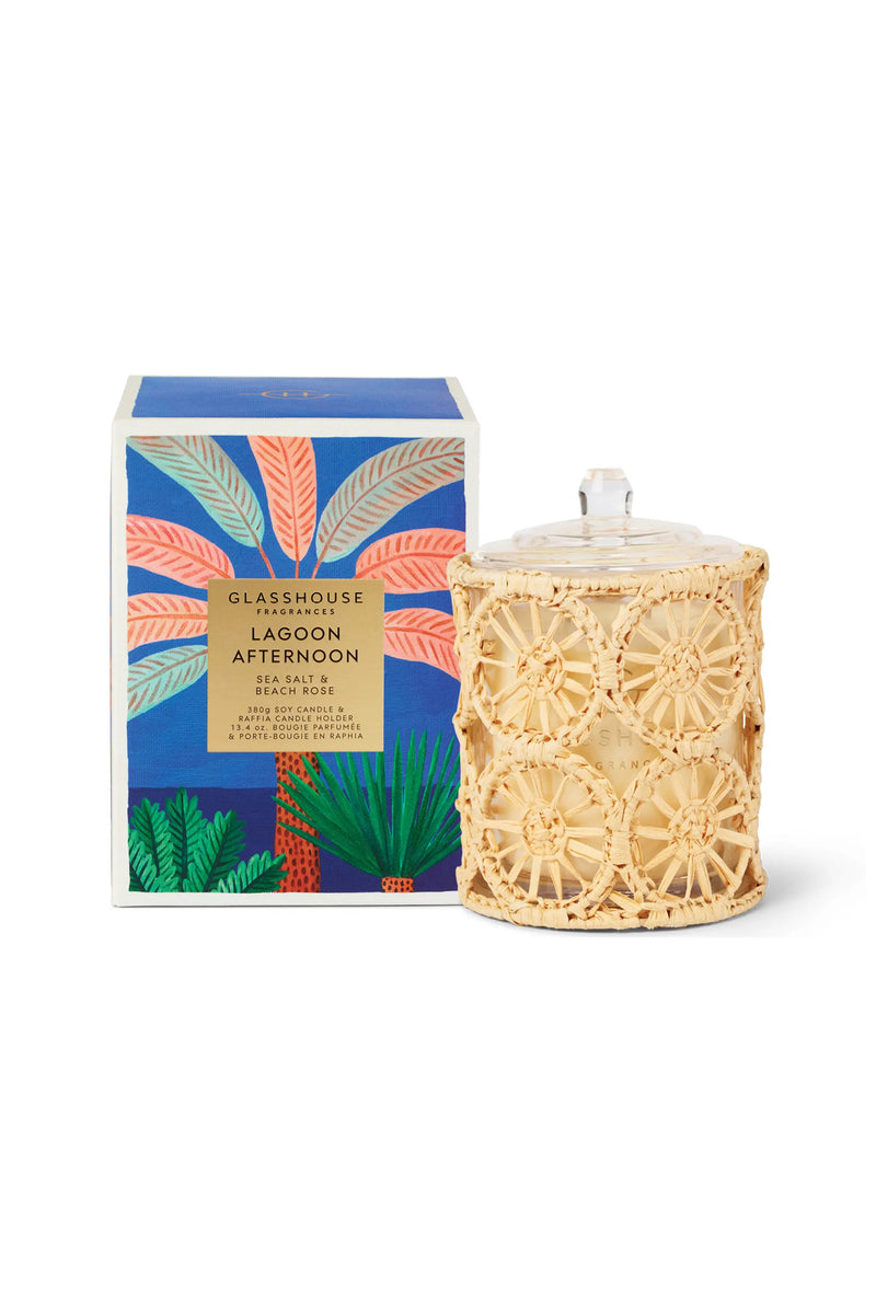 GLASSHOUSE FRAGRANCES Lagoon Afternoon Candle 13.4 OZ