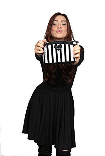 Madison's Favorite Striped Wristlet Black/White