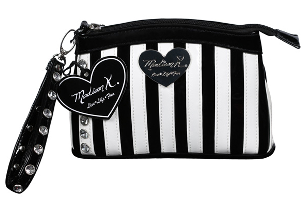 Madison's Favorite Striped Wristlet Black/White