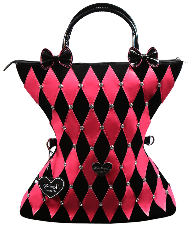 Madison K. Live, Life, Fun Large Pink Funky Shopper with Bows