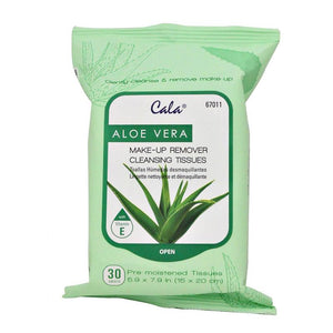 CALA ALOE VERA MAKE-UP REMOVER CLEANSING TISSUES 30 COUNT
