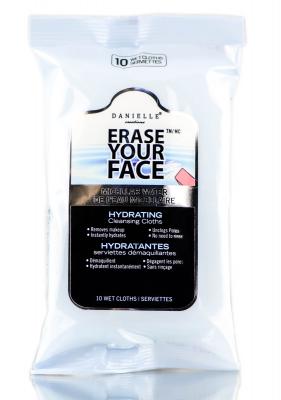 DANIELLE Creations ERASE YOUR FACE MICELLAR WATER HYDRATING CLEANSING CLOTHS 10 CLOTHS