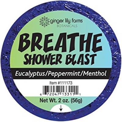 ginger lily farms BREATHE SHOWER BLAST Eucalyptus/Peppermint/Menthol 2 oz