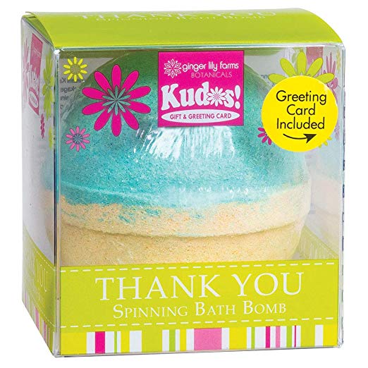 ginger lily farms BOTANICALS Kudos Spinning Bath Bomb And Greeting Card, BIRTHDAY
