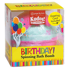 ginger lily farms BOTANICALS Kudos Spinning Bath Bomb And Greeting Card, BIRTHDAY HAPPY BIRTHDAY