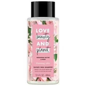 LOVE beauty AND planet MURUMURU BUTTER & ROSE blooming color SULFATE FREE SHAMPOO 13.5 FL OZ