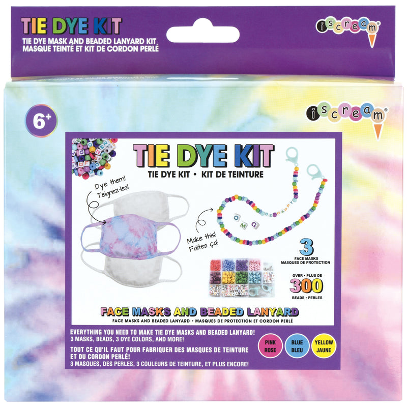 iscream TIE DYE KIT FACE MASKS AND BEADED LANYARD