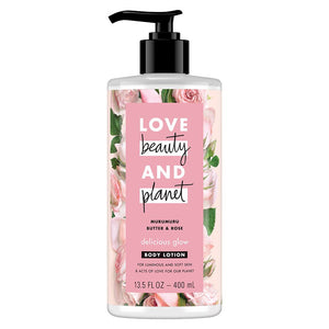 LOVE beauty AND planet MURUMURU BUTTER & ROSE delicious glow LOTION 13.5 FL OZ