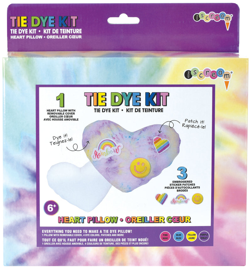 iscream TIE DYE KIT HEART PILLOW