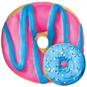 iscream Blue and Pink Donut Pillow Frosted cake Scented