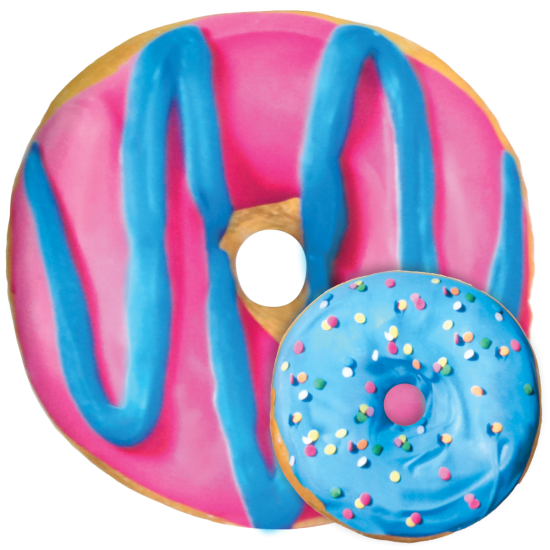 iscream Blue and Pink Donut Pillow Frosted cake Scented