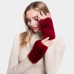 Madison K. Live Life Fun Faux Fur Fingerless Gloves