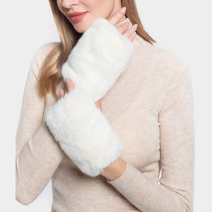 Madison K. Live Life Fun Faux Fur Fingerless Gloves