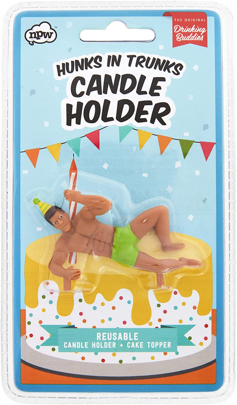 npw HUNKS IN TRUNKS CANDLE HOLDER