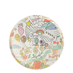 Meri Meri Happy Doodle Side Plates   8 pc