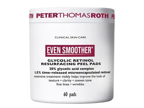 PETER THOMAS ROTH EVEN SMOOTHER GLYCOLIC RETINOL RESURFACING PEEL PADS 60 pads
