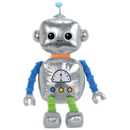 iscream Robbie Robot Metallic and Fleece Bestie Pillow