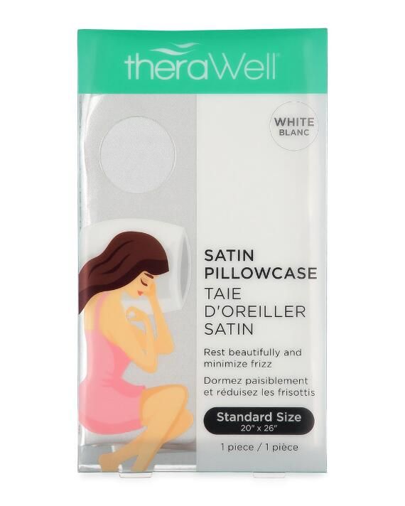 therawell SATIN PILLOWCASE STANDARD SIZE WHITE